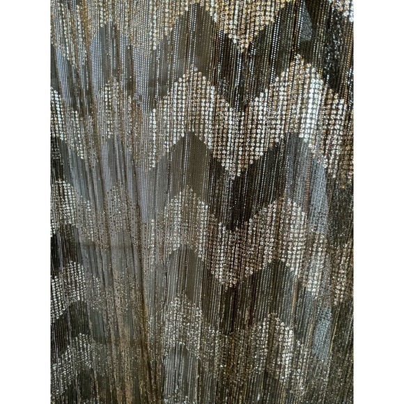 Swim Cover Up Women Small Gold Metallic Chevron Duster Side Slits - Picture 10 of 10